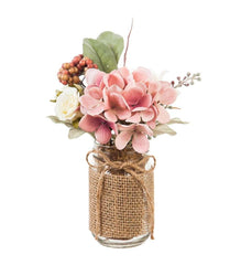 Plow &amp; Hearth Home Accents | Indoor Living Vintage Rose And Pink Hydrangea Floral Arrangement
