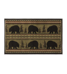 Plow &amp; Hearth Home Accents | Indoor Living Vista Bears In Evergreen Rug
