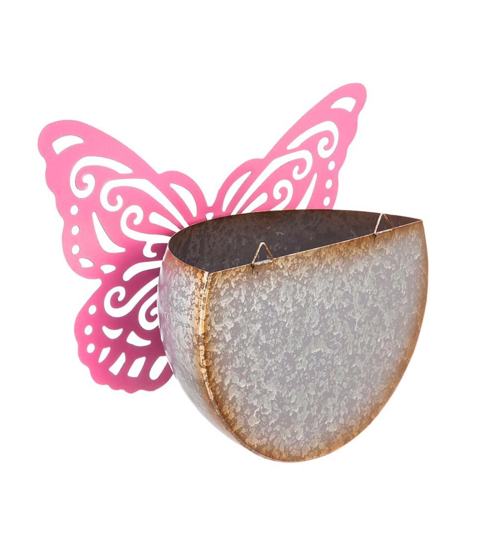 Plow &amp; Hearth Home Accents | Indoor Living Wall Mounted Butterfly Planter - Purple