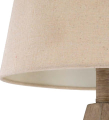 Plow &amp; Hearth Home Accents | Indoor Living Weathered Wood Table Lamp With Natural Linen Shade