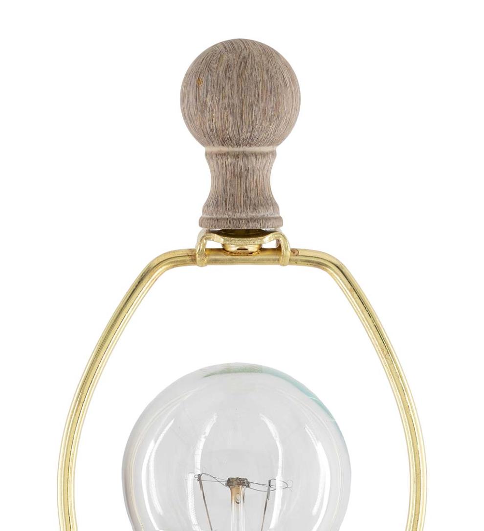 Plow &amp; Hearth Home Accents | Indoor Living Weathered Wood Table Lamp With Natural Linen Shade