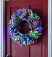 Plow &amp; Hearth Home Accents | Indoor Living Winter Frost Lighted Holiday Wreath