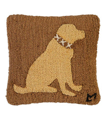 Plow &amp; Hearth Home Accents | Indoor Living Yellow Lab Hand-Hooked Wool Throw Pillow