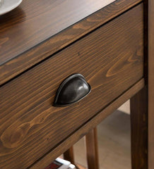 Plow &amp; Hearth Home Office | Indoor Living Arts And Crafts Mission Side Table With Charging Station - Oak