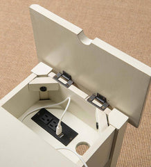 Plow &amp; Hearth Home Office | Indoor Living Benton Side Table With Charging Station - Black