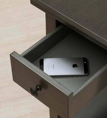 Plow &amp; Hearth Home Office | Indoor Living Benton Side Table With Charging Station - Black