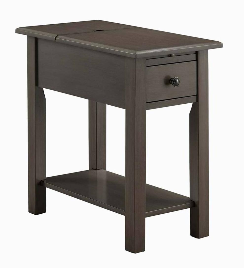 Plow &amp; Hearth Home Office | Indoor Living Benton Side Table With Charging Station - Black