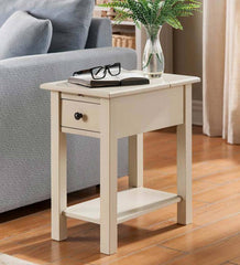 Plow &amp; Hearth Home Office | Indoor Living Benton Side Table With Charging Station - Black