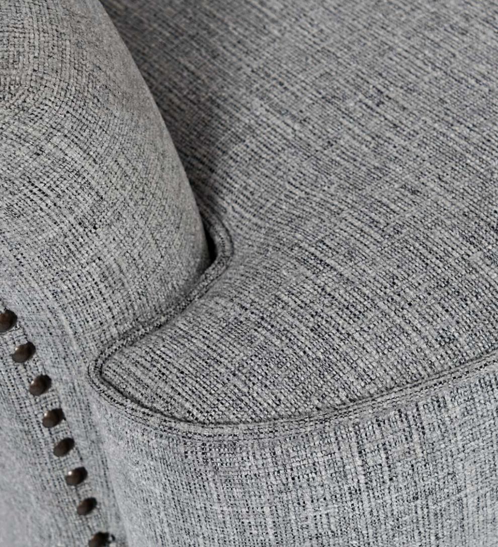 Plow &amp; Hearth Home Office | Indoor Living Beverly Tufted Accent Chair With Nailhead Trim - Ash