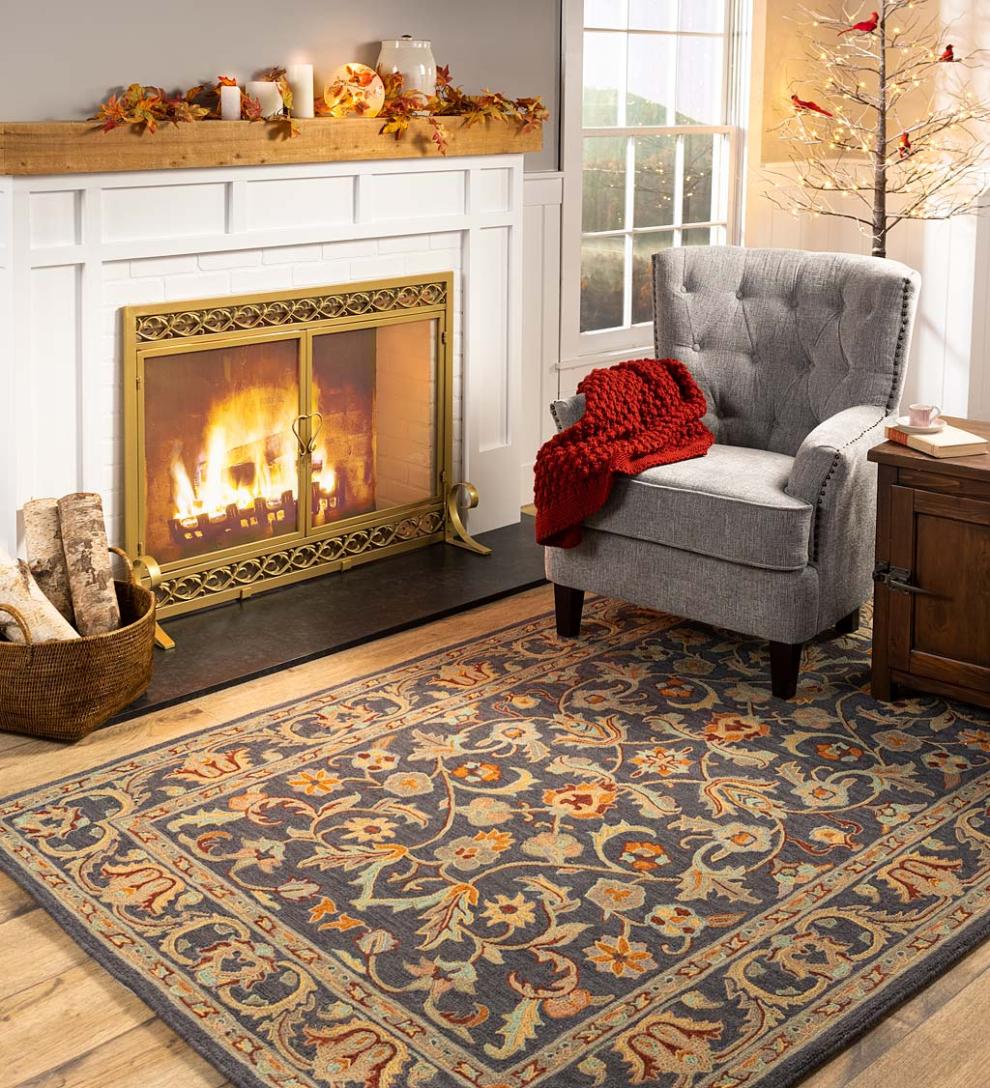 Plow &amp; Hearth Home Office | Indoor Living Beverly Tufted Accent Chair With Nailhead Trim - Ash