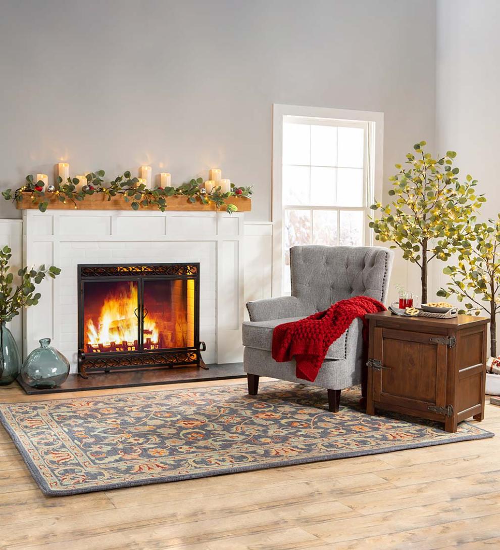 Plow &amp; Hearth Home Office | Indoor Living Beverly Tufted Accent Chair With Nailhead Trim - Ash