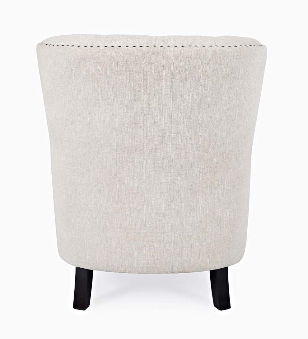 Plow &amp; Hearth Home Office | Indoor Living Beverly Tufted Accent Chair With Nailhead Trim - Ash