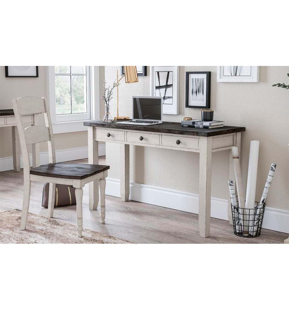 Plow &amp; Hearth Home Office | Indoor Living Cape Charles Reclaimed Wood Power Station Desk - White
