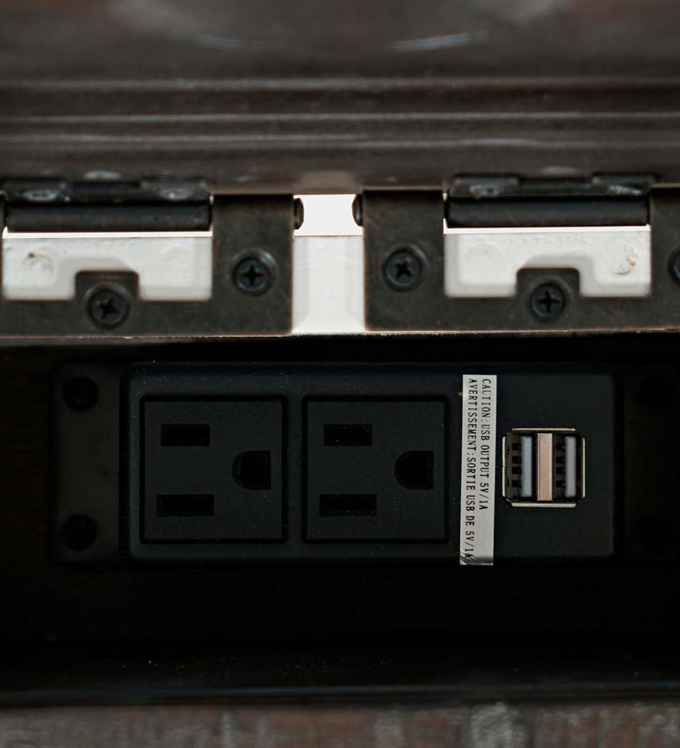 Plow &amp; Hearth Home Office | Indoor Living Cape Charles Reclaimed Wood Power Station Desk - White