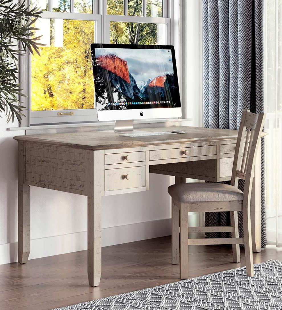 Plow &amp; Hearth Home Office | Indoor Living Chelsea Power Station Desk And Slat Back Chair