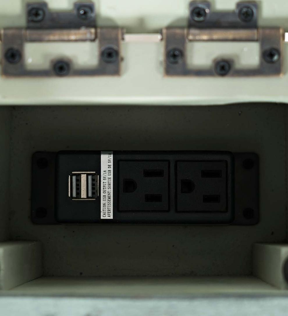 Plow &amp; Hearth Home Office | Indoor Living Chelsea Power Station Desk And Slat Back Chair