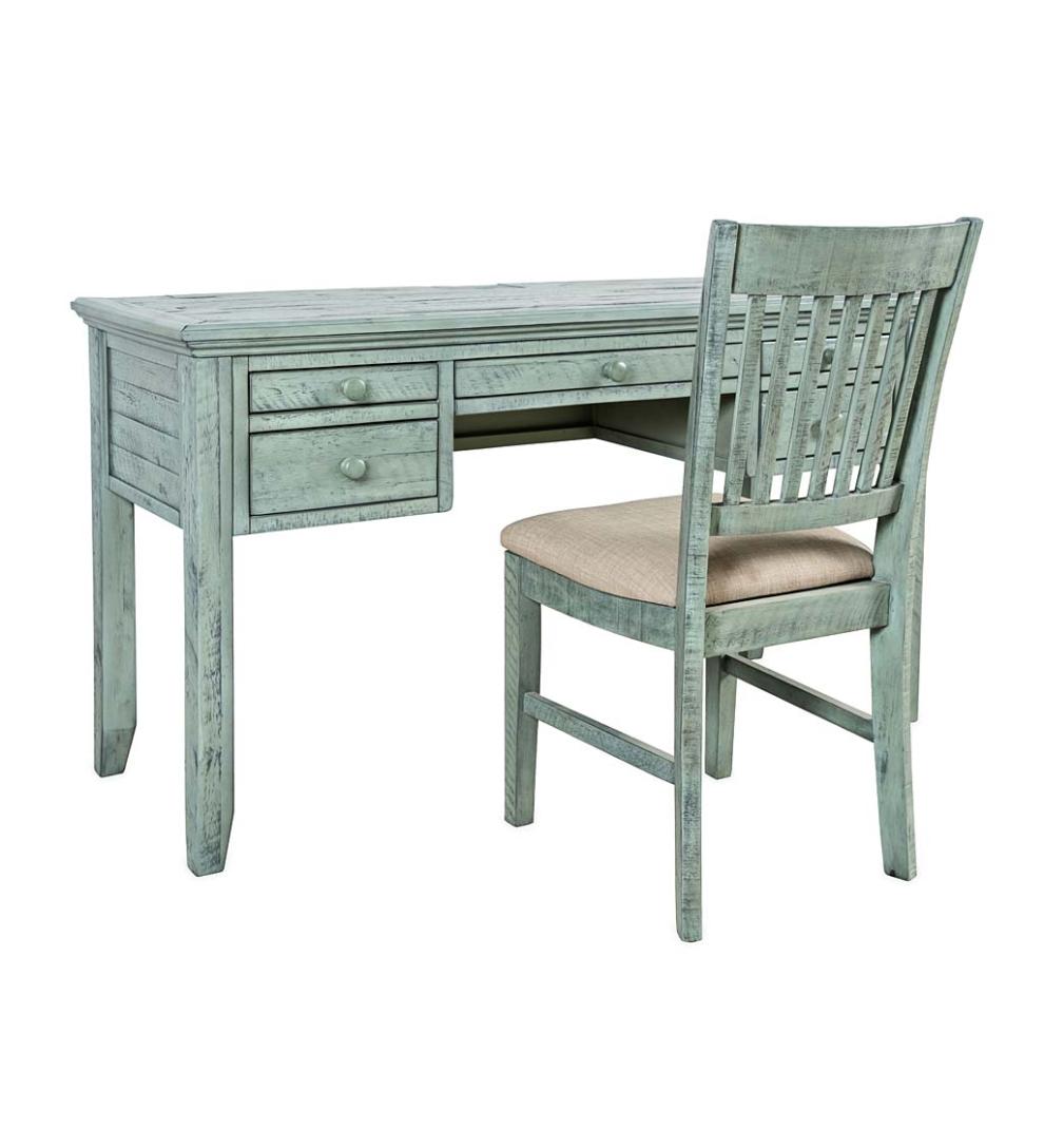 Plow &amp; Hearth Home Office | Indoor Living Chelsea Power Station Desk And Slat Back Chair