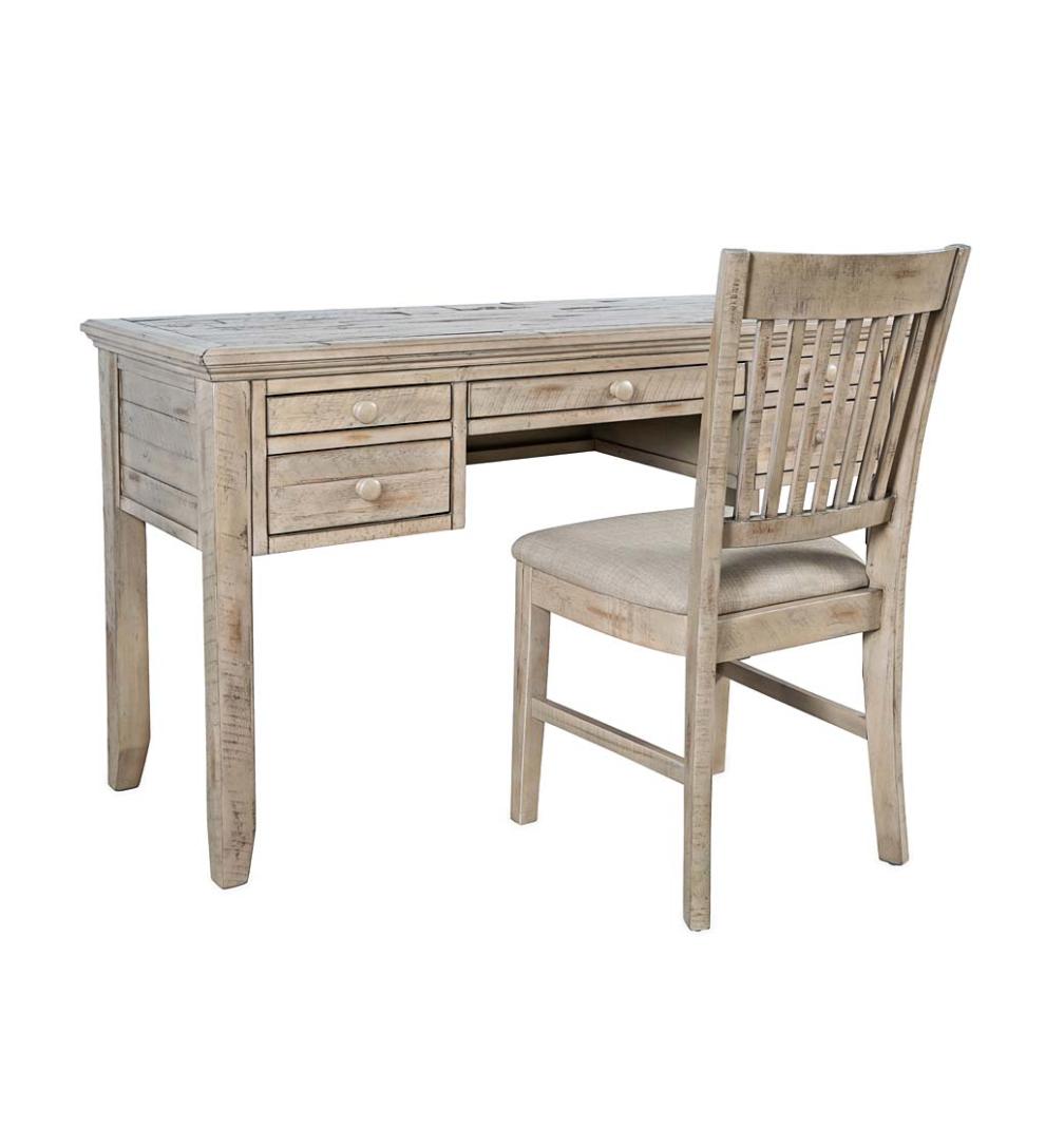 Plow &amp; Hearth Home Office | Indoor Living Chelsea Power Station Desk And Slat Back Chair