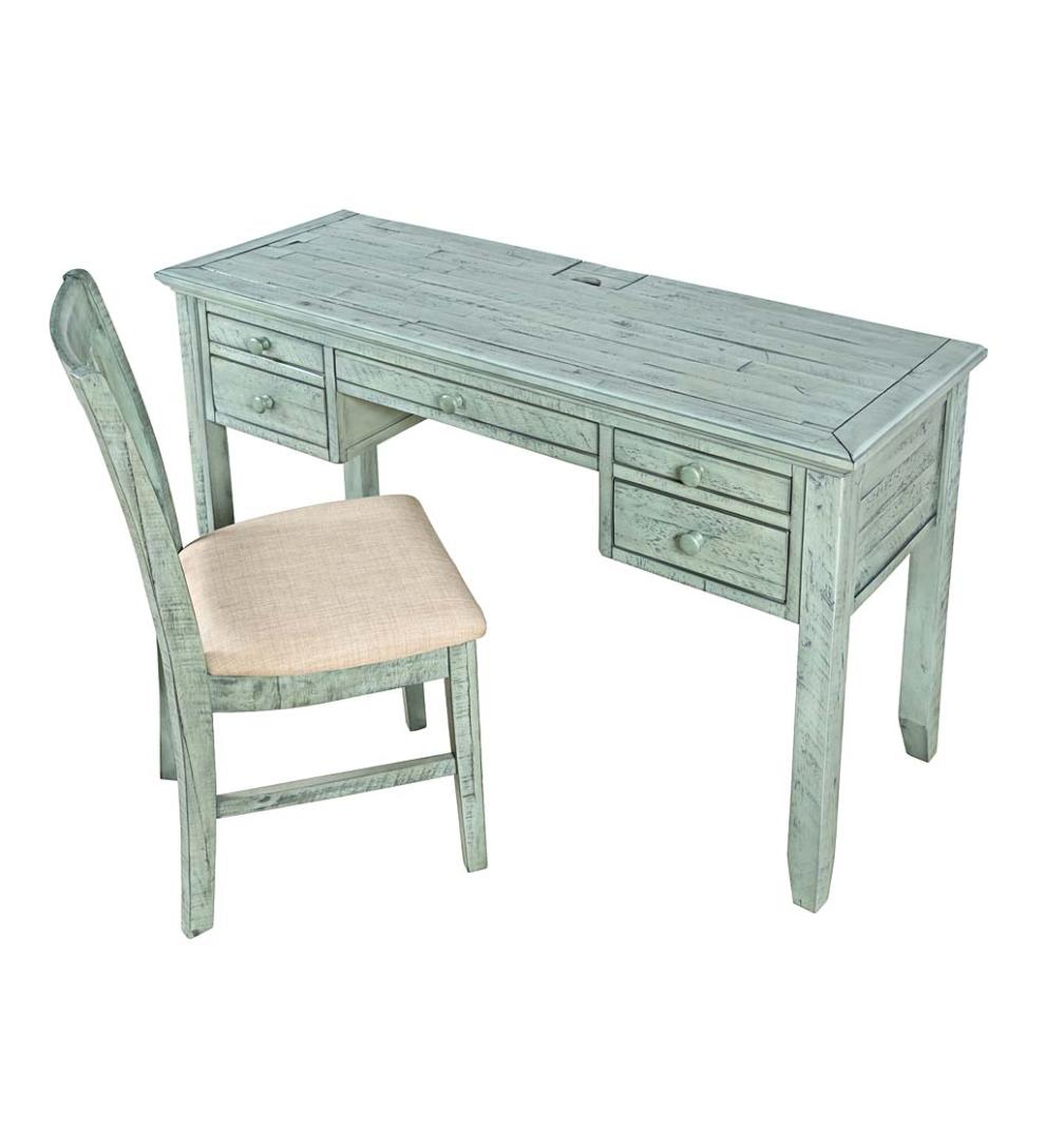 Plow &amp; Hearth Home Office | Indoor Living Chelsea Power Station Desk And Slat Back Chair