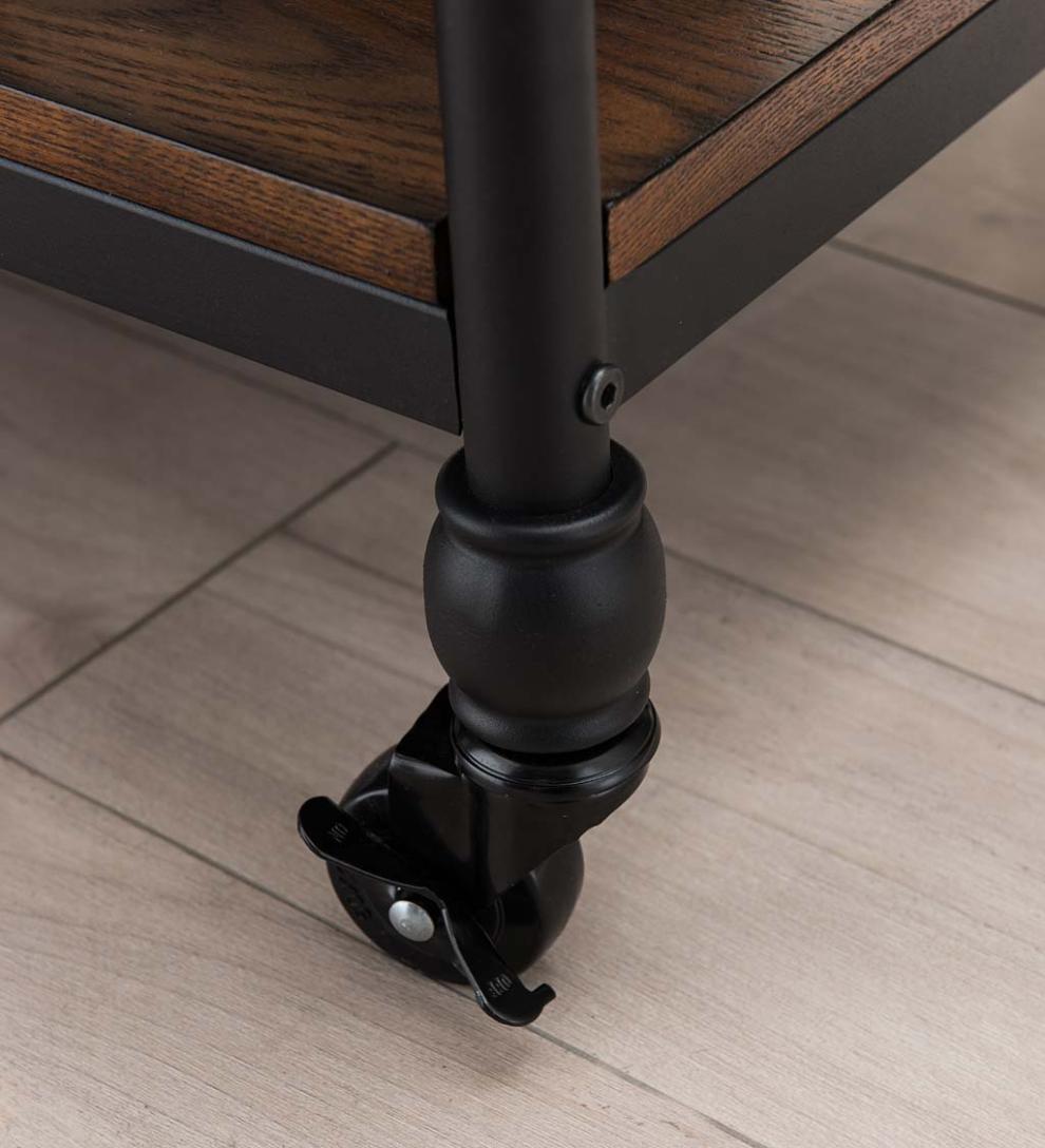 Plow &amp; Hearth Home Office | Indoor Living Convington Side Table With Power Outlets And Usb Charging Ports - Oak