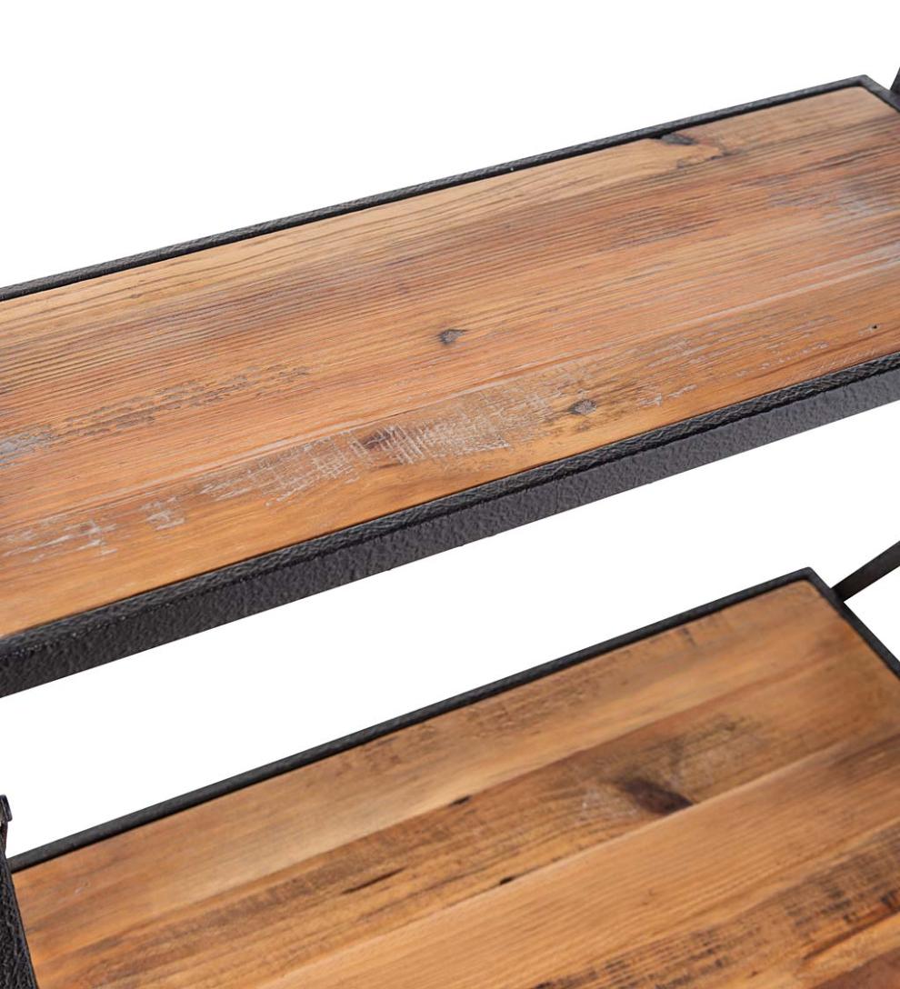 Plow &amp; Hearth Home Office | Indoor Living Deep Creek Reclaimed Wood Ladder Wall Shelf Display/Storage