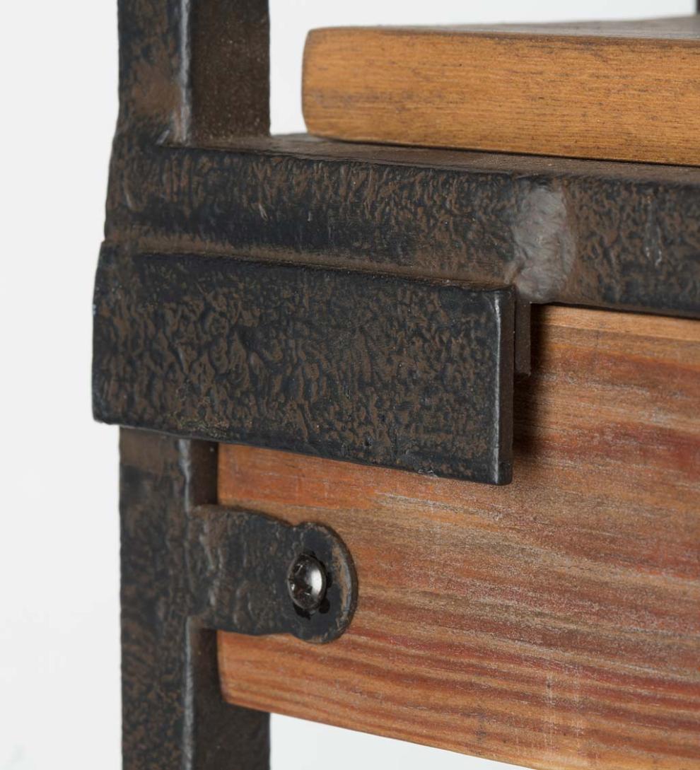 Plow &amp; Hearth Home Office | Indoor Living Deep Creek Wood And Metal Arched Wall Shelf