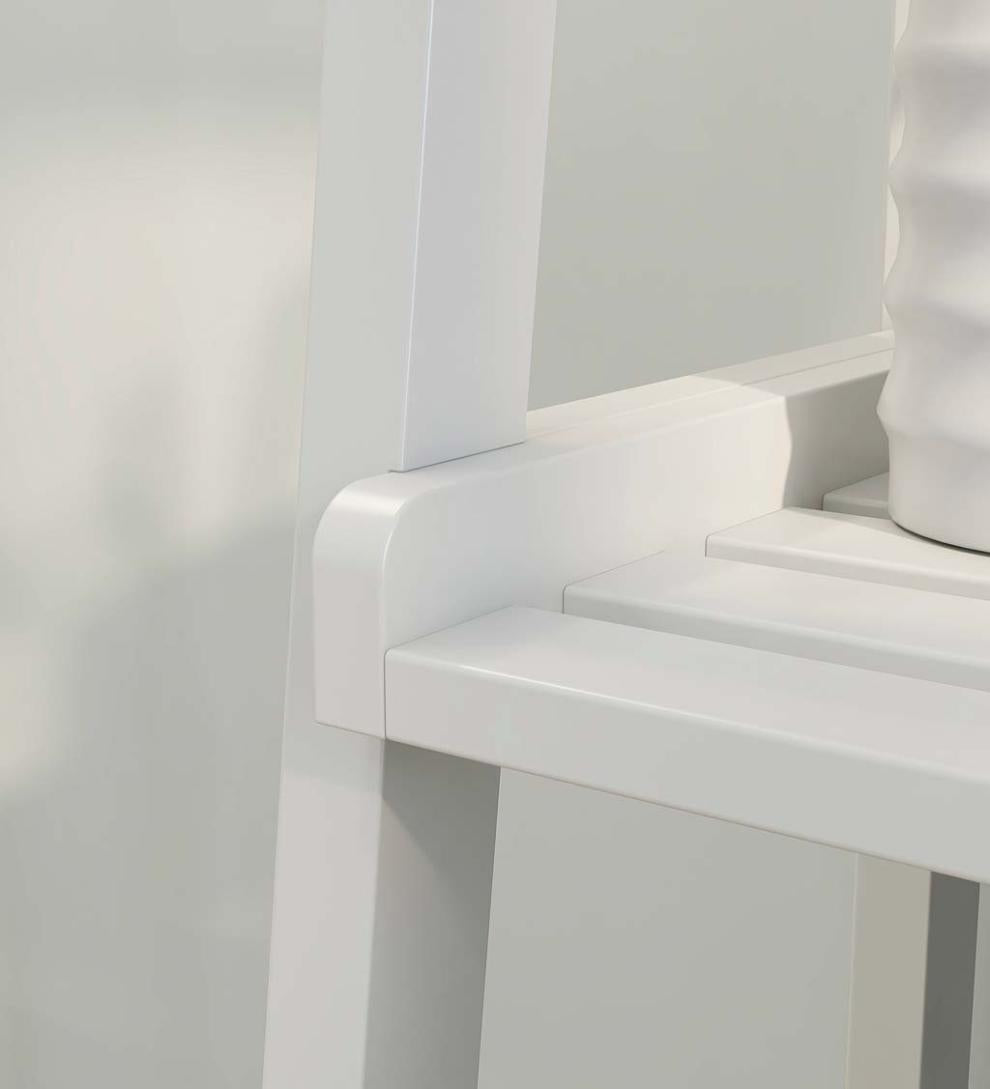 Plow &amp; Hearth Home Office | Indoor Living Farmhouse 4-Tier Wooden Leaning Ladder Shelf - Antique Chestnut