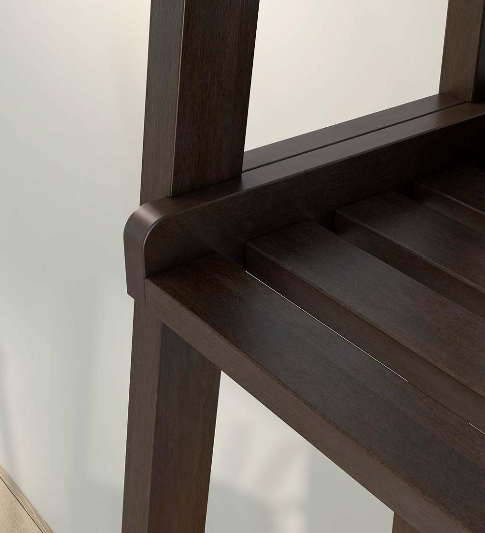 Plow &amp; Hearth Home Office | Indoor Living Farmhouse 4-Tier Wooden Leaning Ladder Shelf - Antique Chestnut