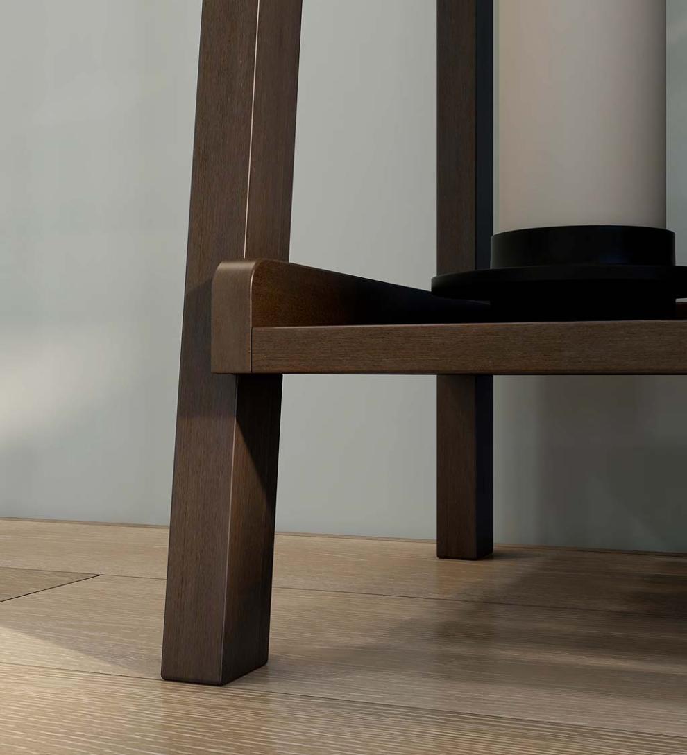 Plow &amp; Hearth Home Office | Indoor Living Farmhouse 4-Tier Wooden Leaning Ladder Shelf - Antique Chestnut