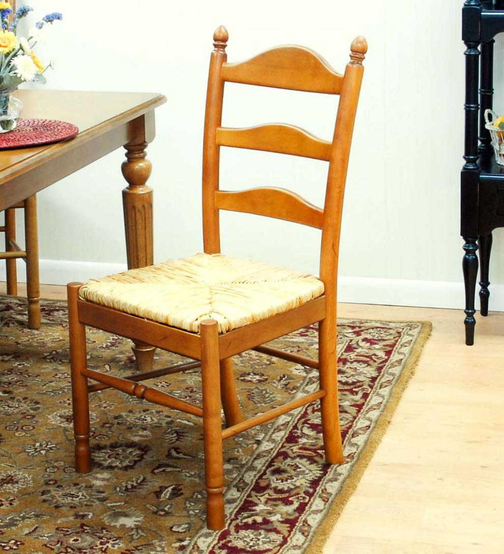 Plow &amp; Hearth Home Office | Indoor Living Farmhouse Hardwood Ladder Back Chair - Antique Black