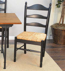 Plow &amp; Hearth Home Office | Indoor Living Farmhouse Hardwood Ladder Back Chair - Antique Black