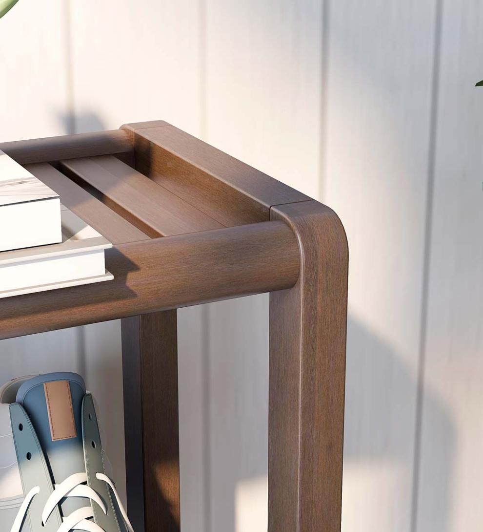 Plow &amp; Hearth Home Office | Indoor Living Farmhouse Three-Shelf Console Bookcase Storage Rack - Antique Chestnut