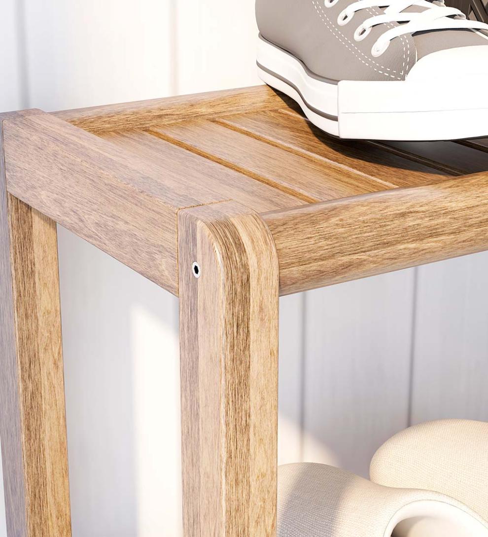 Plow &amp; Hearth Home Office | Indoor Living Farmhouse Three-Shelf Console Bookcase Storage Rack - Antique Chestnut