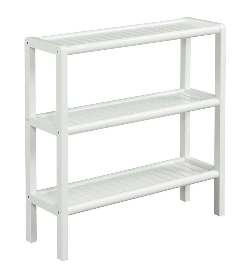 Plow &amp; Hearth Home Office | Indoor Living Farmhouse Three-Shelf Console Bookcase Storage Rack - Antique Chestnut