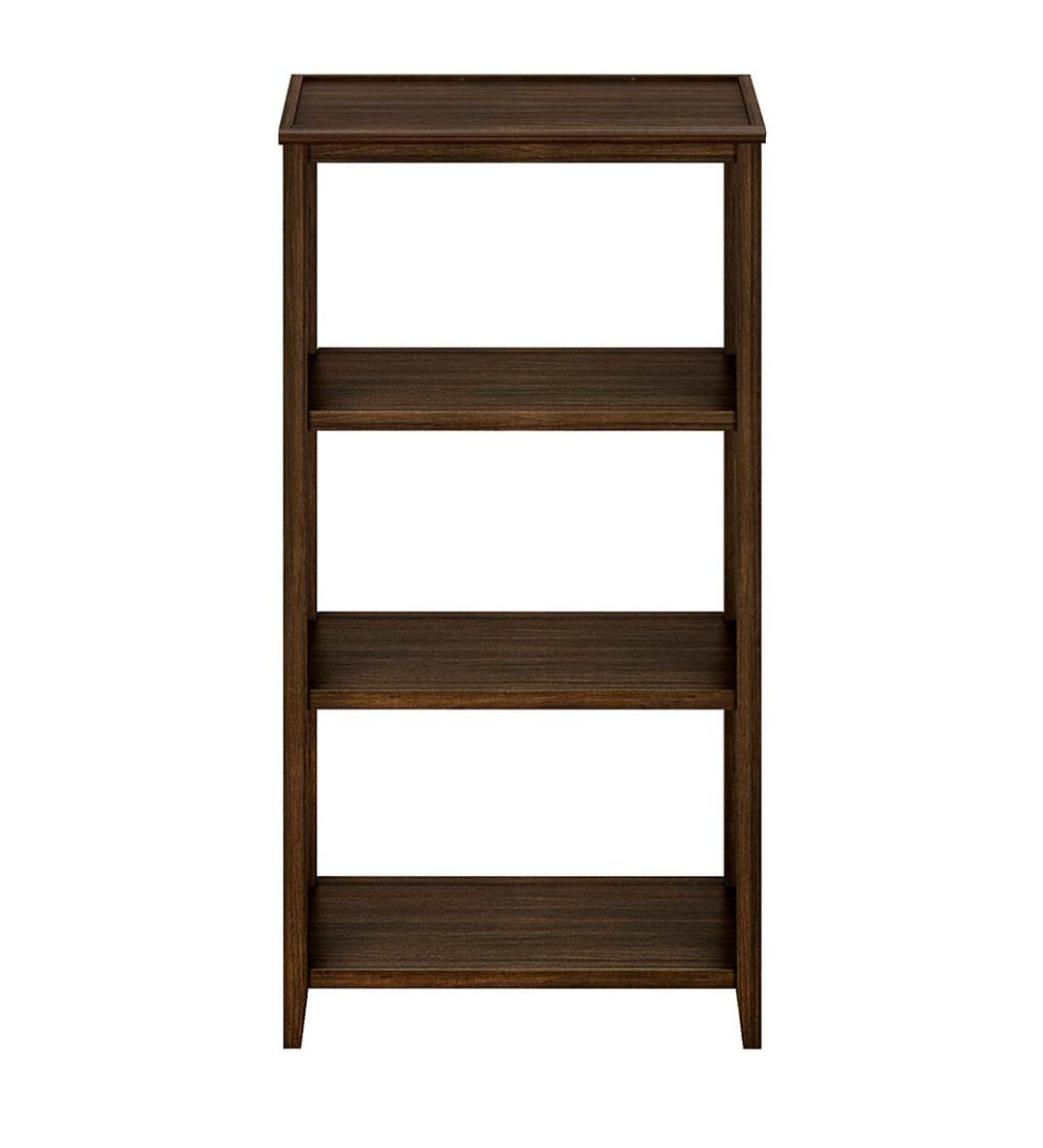 Plow &amp; Hearth Home Office | Indoor Living Farmhouse Three-Shelf Tall Bookcase Storage Rack - Walnut