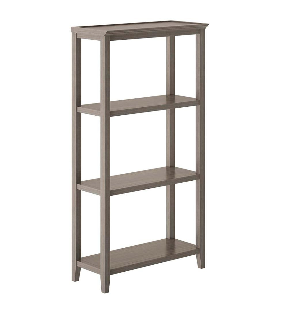 Plow &amp; Hearth Home Office | Indoor Living Farmhouse Three-Shelf Tall Bookcase Storage Rack - Walnut