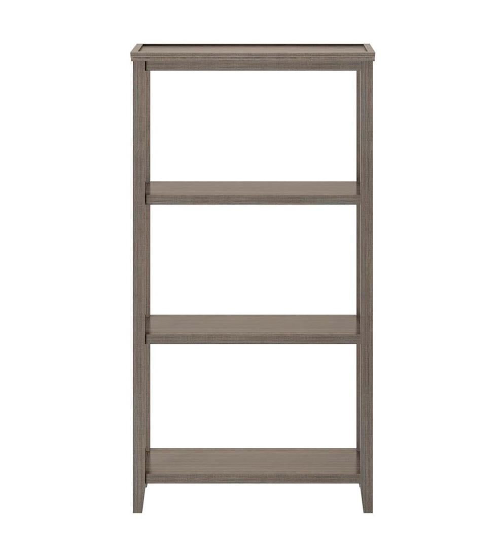 Plow &amp; Hearth Home Office | Indoor Living Farmhouse Three-Shelf Tall Bookcase Storage Rack - Walnut