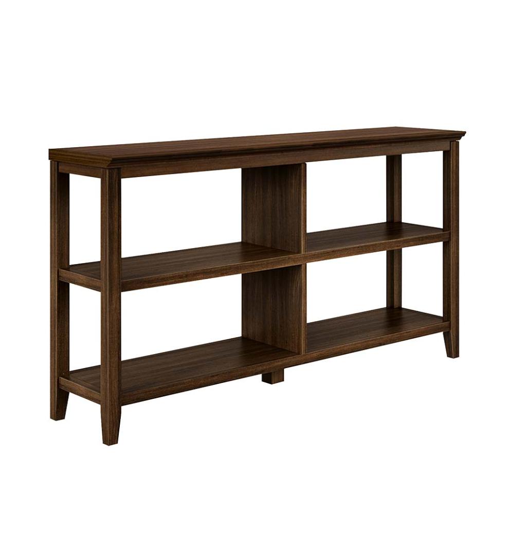 Plow &amp; Hearth Home Office | Indoor Living Farmhouse Two-Shelf Console Bookcase - Walnut