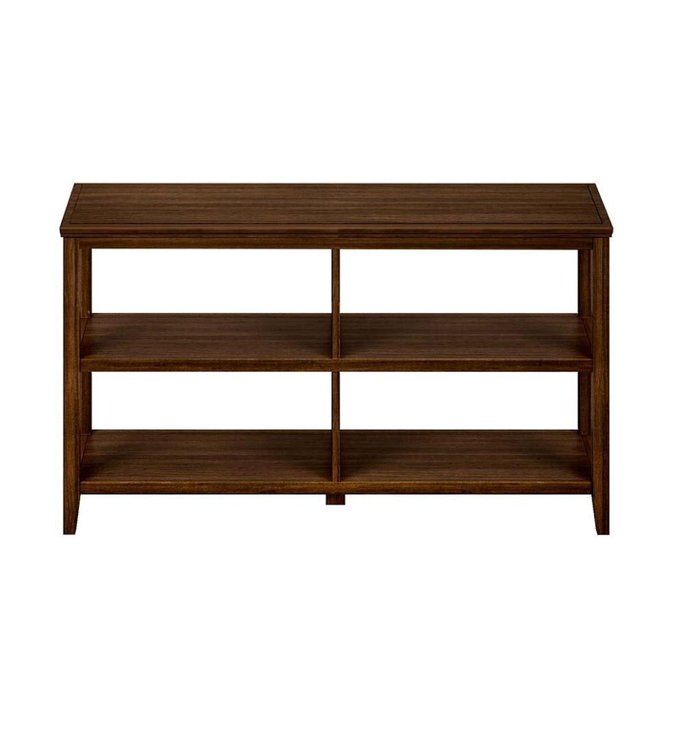 Plow &amp; Hearth Home Office | Indoor Living Farmhouse Two-Shelf Console Bookcase - Walnut