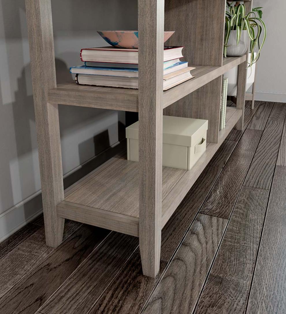 Plow &amp; Hearth Home Office | Indoor Living Farmhouse Two-Shelf Console Bookcase - Walnut