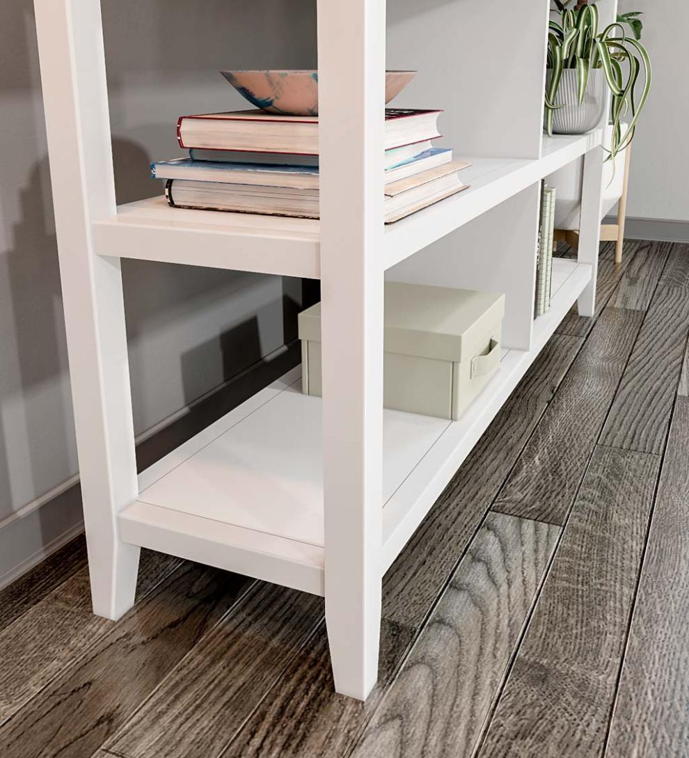 Plow &amp; Hearth Home Office | Indoor Living Farmhouse Two-Shelf Console Bookcase - Walnut