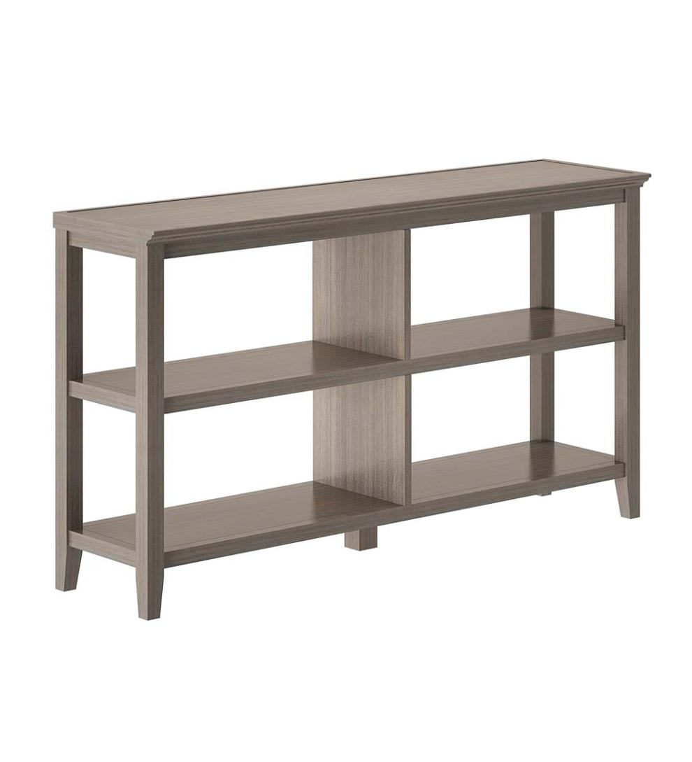Plow &amp; Hearth Home Office | Indoor Living Farmhouse Two-Shelf Console Bookcase - Walnut