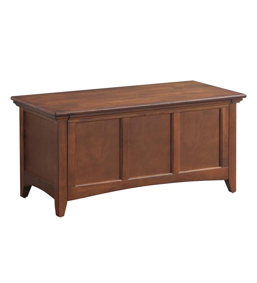 Plow &amp; Hearth Home Office | Indoor Living Hinged Paneled Storage Chest/Console - Antique Black