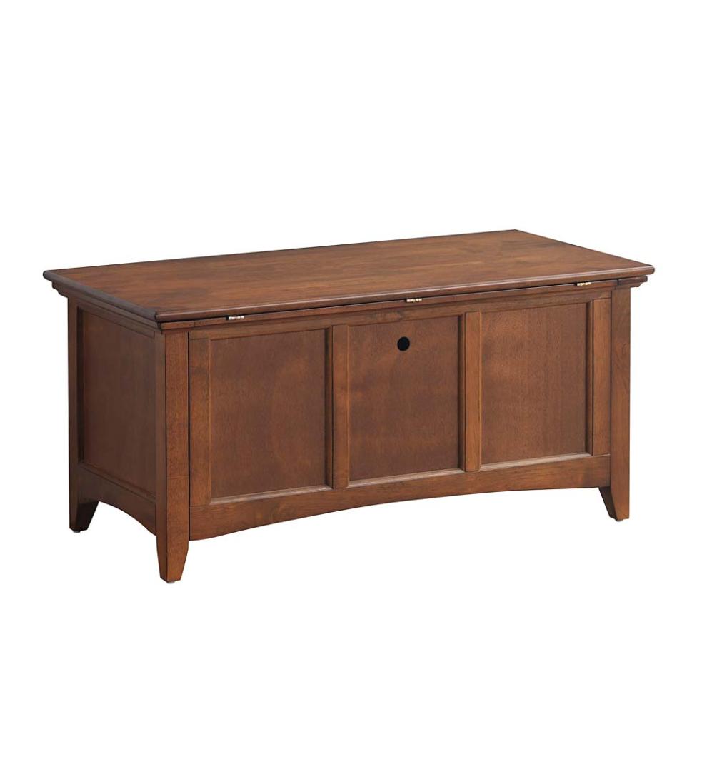 Plow &amp; Hearth Home Office | Indoor Living Hinged Paneled Storage Chest/Console - Antique Black