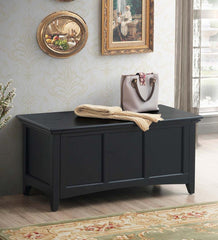 Plow &amp; Hearth Home Office | Indoor Living Hinged Paneled Storage Chest/Console - Antique Black