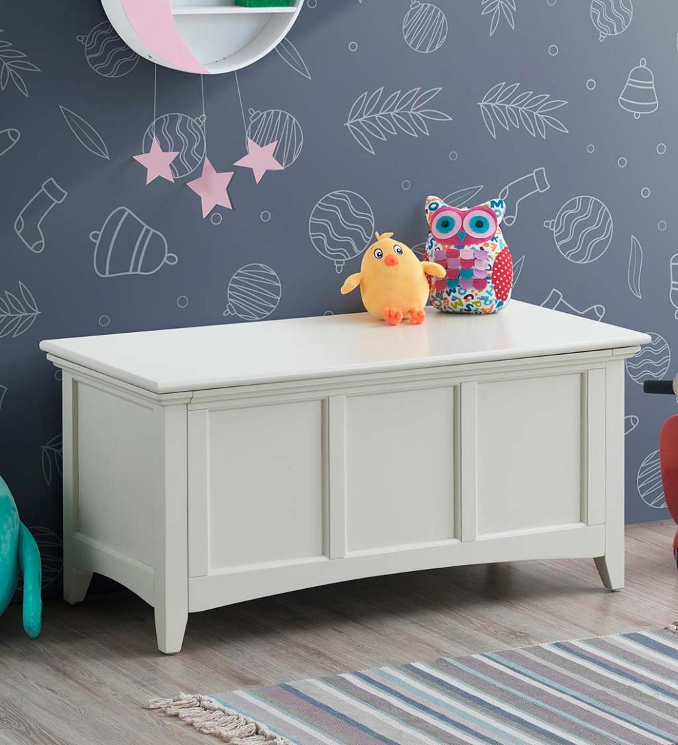 Plow &amp; Hearth Home Office | Indoor Living Hinged Paneled Storage Chest/Console - Antique Black