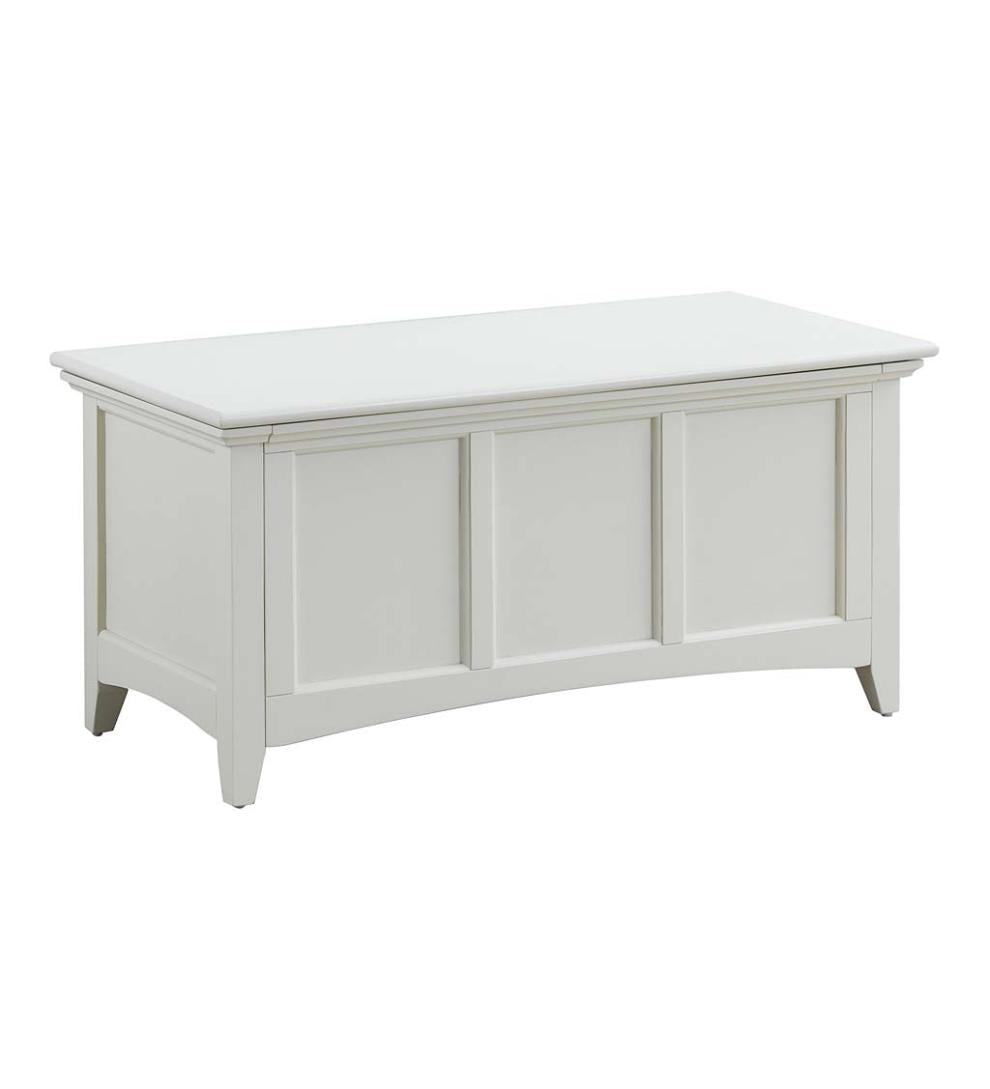 Plow &amp; Hearth Home Office | Indoor Living Hinged Paneled Storage Chest/Console - Antique Black