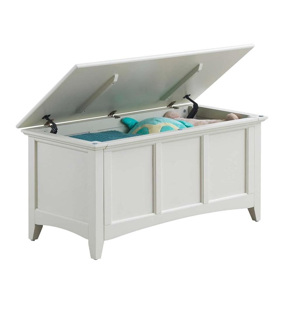 Plow &amp; Hearth Home Office | Indoor Living Hinged Paneled Storage Chest/Console - Antique Black