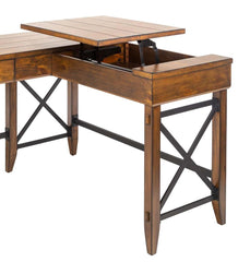 Plow &amp; Hearth Home Office | Indoor Living L-Shaped Lift Desk With Two Height Settings And Drawer