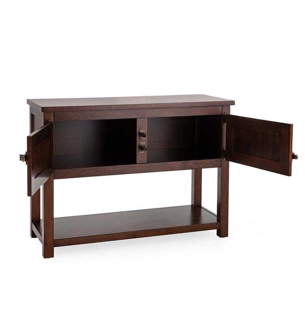Plow &amp; Hearth Home Office | Indoor Living Portland Ice Box Storage Console Table With Replica Hardware